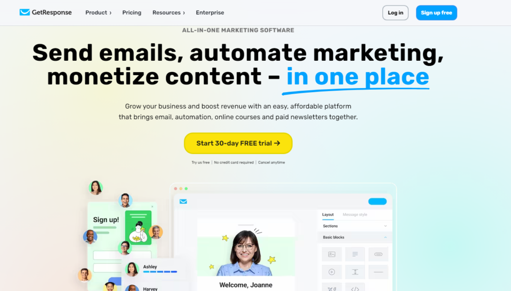 GetResponse all in one marketing software
